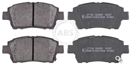 Колодка гальм. диск. TOYOTA PRIUS/YARIS(VERSO) передн. (вир-во ABS) A.B.S. 37134
