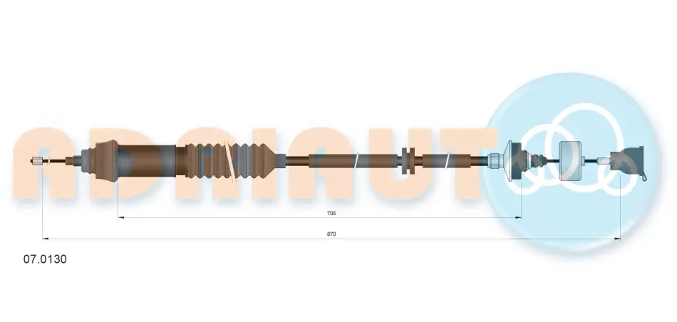Трос зчеплення PEUGEOT PARTNER (вир-во Adriauto) ADRIAUTO 07-0130 (фото 1)