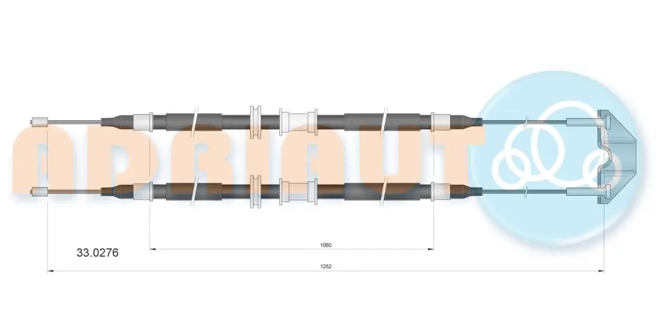 Трос ручного гальма OPEL ASTRA (вир-во Adriauto) ADRIAUTO 33-0276 (фото 1)