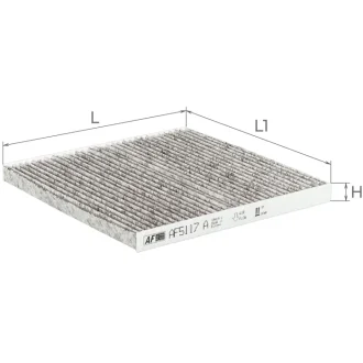 Фільтр салону Toyota Land Cruiser 03-/Camry 00-05/Prius 00-/Lexus GX 01-/RX/Subaru Legacy (вугільний) AF5117a ALPHA FILTER AF5117A