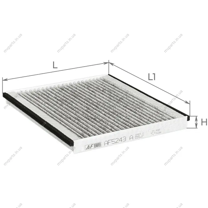 Фільтр салону Chery Arrizo 1.5i 14- (вугільний) AF5243a ALPHA FILTER AF5243A (фото 1)
