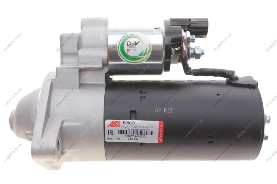 Стартер Toyota Avensis 2.0 D 97-03 (12V/2.0kw) (z=9) AS AS-PL S0020 (фото 1)