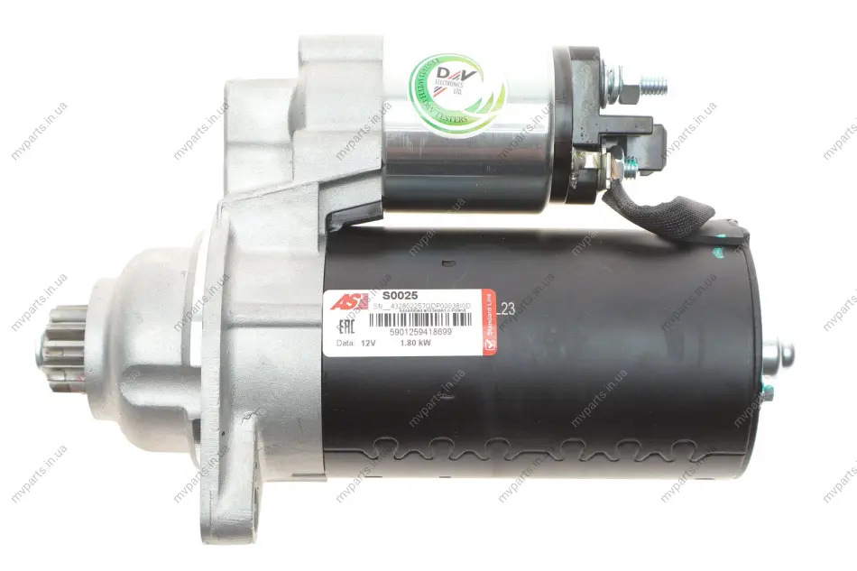 Стартер VW Caddy II/Golf IV/Passat 1.9TDI 93-05 (12V/1.8kw) (z=10/11) AS AS-PL S0025 (фото 1)