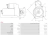 Стартер Fiat Doblo 1.9 D 01- (12V/2.0kw) (z=9) AS AS-PL S0246 (фото 5)