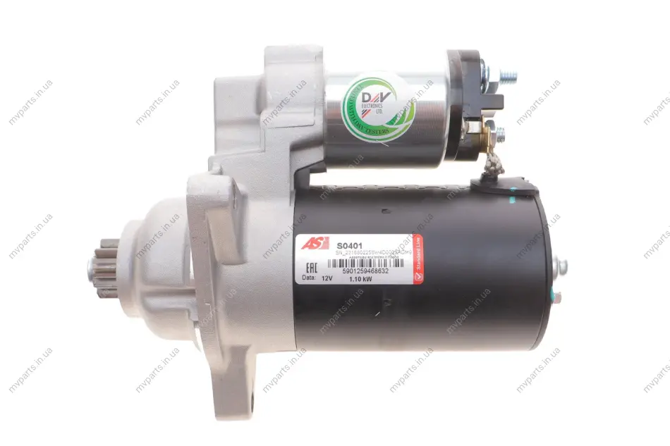 Стартер VW T4 2.0 90-03 (12V/1.1kw) (z=10) = 113677 AS AS-PL S0401 (фото 1)