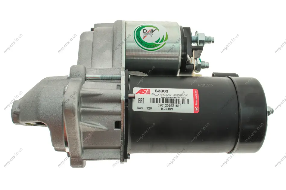 Стартер Daewoo Lanos 1.3-1.6 97-/Opel Astra G/H 1.2-1.6 98-10 (0.9kw) (z=10) AS AS-PL S3003 (фото 1)