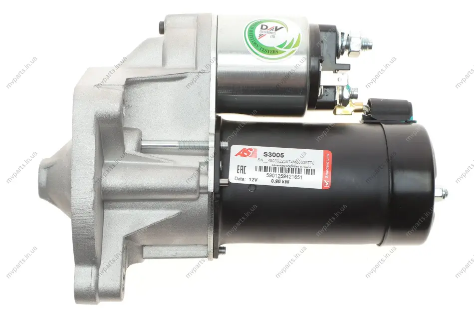 Стартер Citroen Berlingo/Fiat Fiorino/Peugeot Partner 1.4-1.6 96- (12V/0.9kw) (z=9) AS AS-PL S3005 (фото 1)