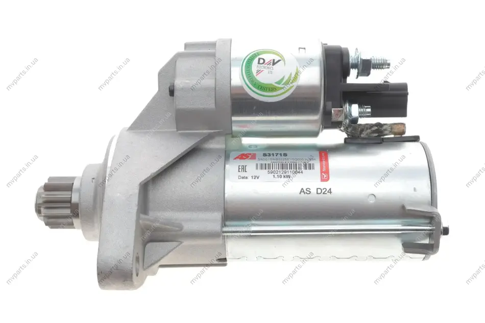 Стартер Audi A3 2.0 TFSI 08-13/VW Passat 2.0 TFSI 05-10 (12V/1.1kw) (z=10) AS AS-PL S3171S (фото 1)