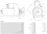 Стартер Fiat Doblo 1.4 10- (12V/0.9kw/z=9) AS AS-PL S3188S (фото 5)