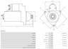 Стартер VW Caddy I/II 82-00/T4 90-03 (12V/1.1kw) (z=9) AS AS-PL S3197S (фото 5)