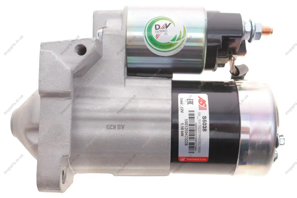 Стартер Renault Kangoo/Clio II/III/Megane/Scenic II/Dacia Logan 1.5dCi 01- (12V/1.1kw) (z=12) AS AS-PL S5038 (фото 1)