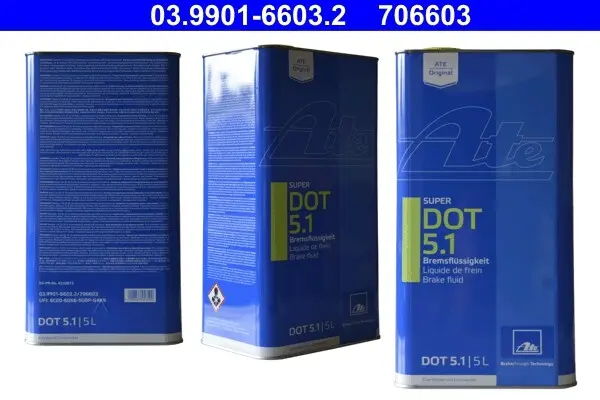 Рідина гальмівна Super DOT 5.1 (5L) 03.9901-6603.2 ATE 03-9901-6603-2 (фото 1)