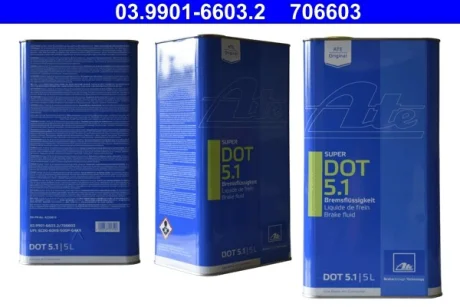 Рідина гальмівна Super DOT 5.1 (5L) 03.9901-6603.2 ATE 03-9901-6603-2