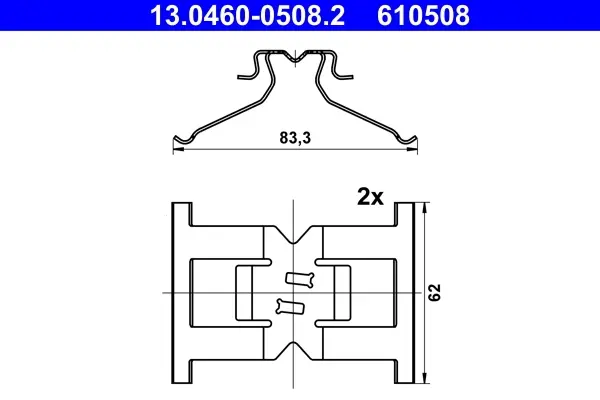 Планка супорта (заднього) прижимна (к-кт) Porsche Cayenne/VW Touareg 10- (Brembo) 13.0460-0508.2 ATE 13-0460-0508-2 (фото 1)