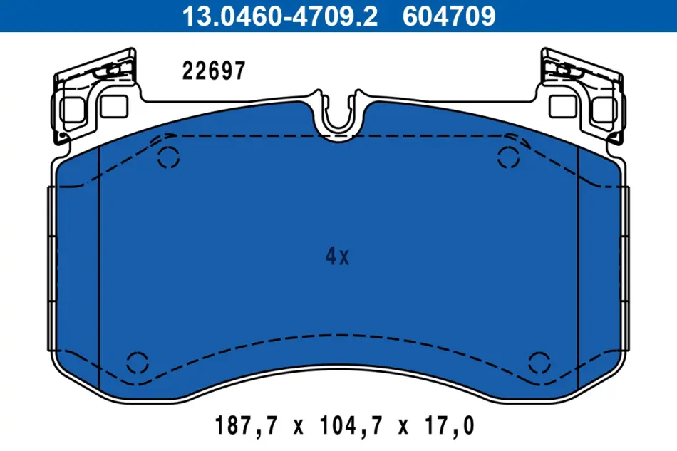 Колодки гальмівні (передні) MB GLE (V167/X167)/G-class (W463) 18- (Brembo) 13.0460-4709.2 ATE 13-0460-4709-2 (фото 1)