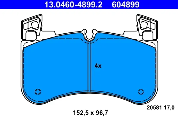 Колодки гальмівні (передні) Land Rover Defender 19-/Discovery 16-/Range Rover 12- 4x4 (Brembo) 13.0460-4899.2 ATE 13-0460-4899-2 (фото 1)