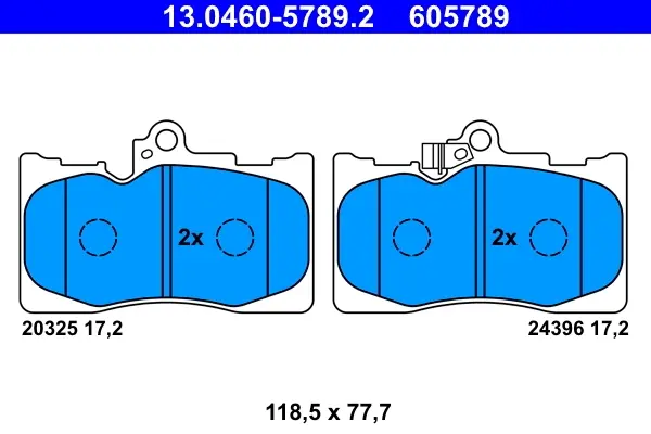 Колодки гальмівні (передні) Lexus GS/ IS С/III 05-/ RC 14- 13.0460-5789.2 ATE 13-0460-5789-2 (фото 1)