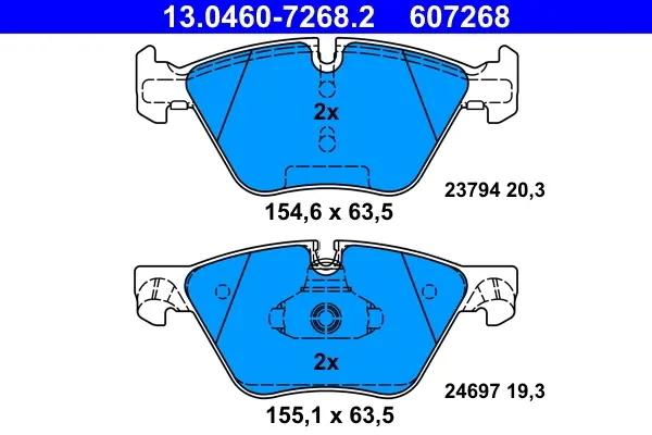 Колодки гальмівні (передні) BMW 5 (F10/F11) 09- (Ate) 13.0460-7268.2 ATE 13-0460-7268-2 (фото 1)