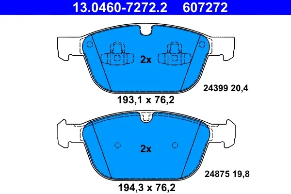 Колодки гальмівні (передні) Volvo XC60 08-17/XC90 02-14 (Ate) 13.0460-7272.2 ATE 13-0460-7272-2 (фото 1)