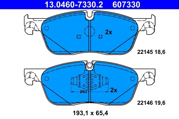 Колодки гальмівні (передні) Land Rover Discovery/Range Rover 2.0D 11- (Ate) 13.0460-7330.2 ATE 13-0460-7330-2 (фото 1)