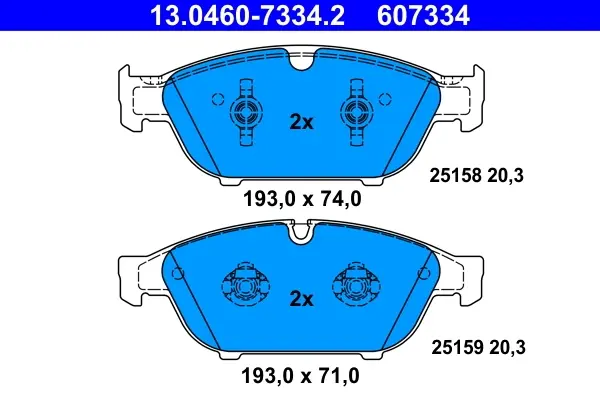 Колодки гальмівні (передні) Audi A6/A7/A8 10-18 (Ate) 13.0460-7334.2 ATE 13-0460-7334-2 (фото 1)
