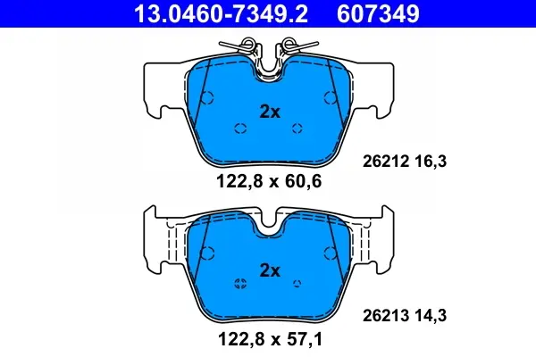 Колодки гальмівні (задні) BMW 1 (F40)/2 (F44) 19-/X2 (F39) 18- B48 A20 13.0460-7349.2 ATE 13-0460-7349-2 (фото 1)