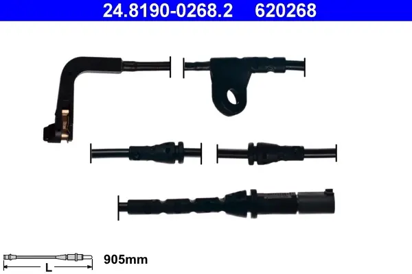 Датчик зносу гальмівних колодок (передніх) BMW X5 (E70)/X6 (E71/E72) 3.0/3.0D 07- (L=905mm) 24.8190-0268.2 ATE 24-8190-0268-2 (фото 1)