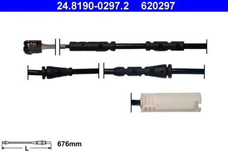 Датчик зносу гальмівних колодок (передніх) BMW X1 (E84) 05-15 (L=676mm) 24.8190-0297.2 ATE 24-8190-0297-2
