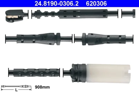 Датчик зносу гальмівних колодок (передніх) MINI Countryman/Paceman 10-16 (L=908mm) 24.8190-0306.2 ATE 24-8190-0306-2
