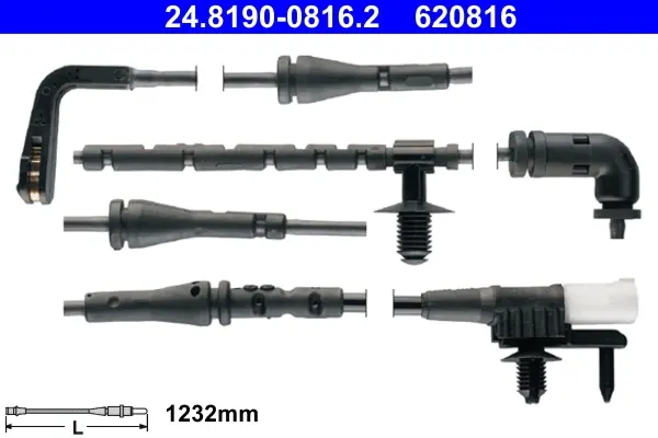 Датчик зносу гальмівних колодок (задніх) Land Rover Range Rover Evoque 2.0/2.2D 11-19 (L=1232mm) 24.8190-0816.2 ATE 24-8190-0816-2 (фото 1)