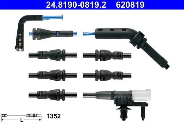 Датчик зносу гальмівних колодок (передніх) Land Rover Defender/Discovery/Range Rover 12- (L=989mm) 24.8190-0819.2 ATE 24-8190-0819-2 (фото 1)
