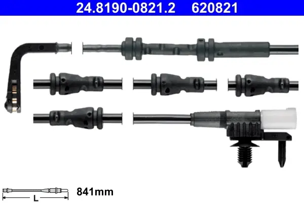 Датчик зносу гальмівних колодок (задніх) Land Rover Discovery/Range Rover Sport 14- (L=841mm) 24.8190-0821.2 ATE 24-8190-0821-2 (фото 1)