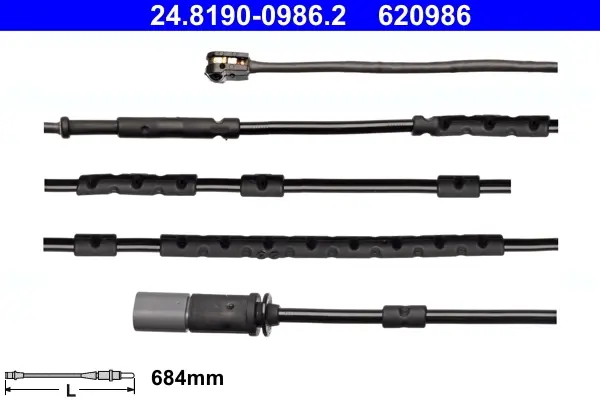 Датчик зносу гальмівних колодок (задніх) BMW i3 (I01) 13- (L=684mm) 24.8190-0986.2 ATE 24-8190-0986-2 (фото 1)