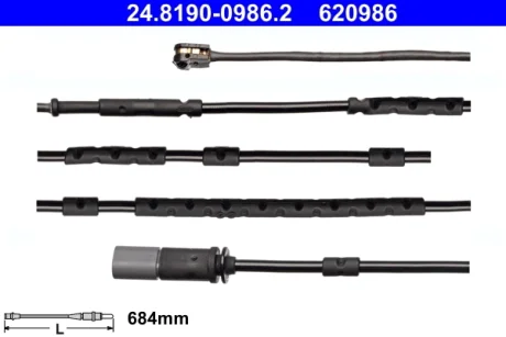 Датчик зносу гальмівних колодок (задніх) BMW i3 (I01) 13- (L=684mm) 24.8190-0986.2 ATE 24-8190-0986-2