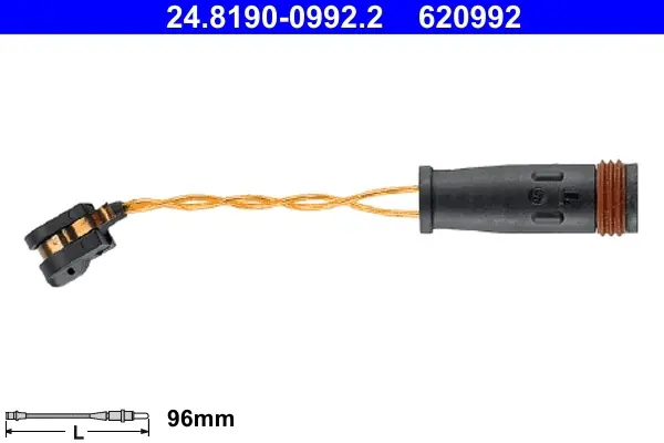 Датчик зносу гальмівних колодок (задніх) MB Sprinter (W907) 511-519 CDI 18- (L=96mm) 24.8190-0992.2 ATE 24-8190-0992-2 (фото 1)