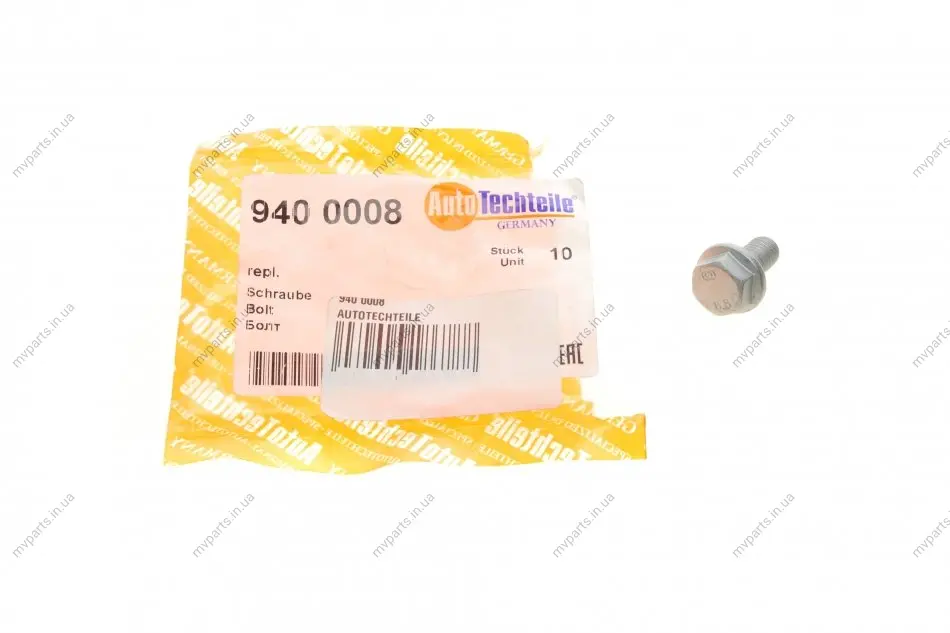 Болт (M8x1,25x16 мм) 940 0008 AUTOTECHTEILE 940-0008 (фото 1)