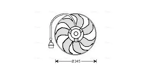 Вентилятор радіатора Audi;Seat;Skoda;VW (вир-во AVA) AVA COOLING AI7509 (фото 1)