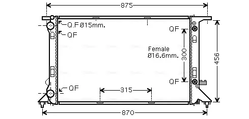 Радіатор охолодження AUDI A 4/S 4 (B8) (07-) (Ava) AVA COOLING AIA2293 (фото 1)