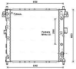 Радіатор охолодження SSANG YONG ACTYON/KYRON (05-) (вир-во AVA) AVA COOLING DWA2105