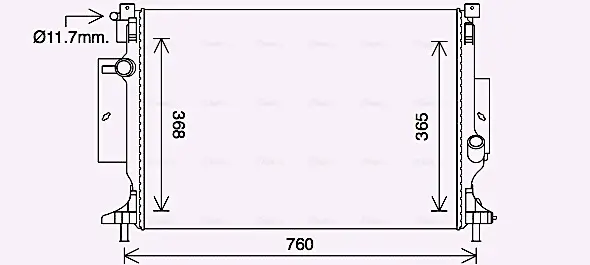 Радіатор охолодження двигуна FORD C-MAX /FOCUS III (10-) (Ava) AVA COOLING FD2643 (фото 1)
