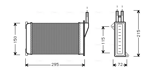 Радіатор обігрівача FORD SIERRA 82-93, SCORPIO -98 (вир-во AVA) AVA COOLING FD6098 (фото 1)