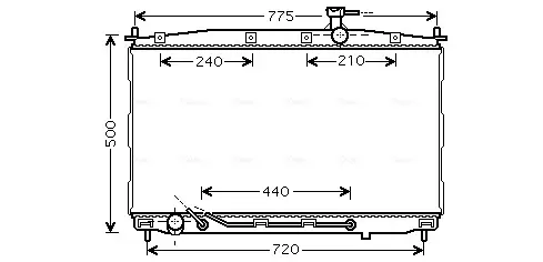 Радіатор охолодження HYUNDAI Santa Fe II (CM) АТ (вир-во AVA) AVA COOLING HY2174 (фото 1)