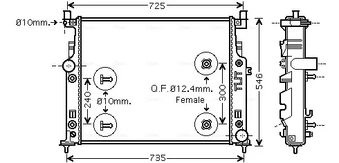 Радіатор охолодження MB W164/251 ML/GL/R AT 05(вир-во AVA) AVA COOLING MSA2436 (фото 1)
