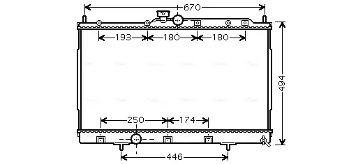 Радіатор охолодження MITSUBISHI OUTLANDER (CU2, 5W) (03-) (аналог MTА2183) (вир-во AVA) AVA COOLING MT2183 (фото 1)