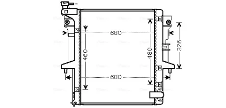 Радіатор охолодження MITSUBISHI L 200 (06-) 2.5 D механіка (вир-во AVA) AVA COOLING MTA2202