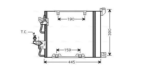 Конденсатор кондиціонера ASTRA H 17/19CTDI MT 04-(вир-во AVA) AVA COOLING OL5368D