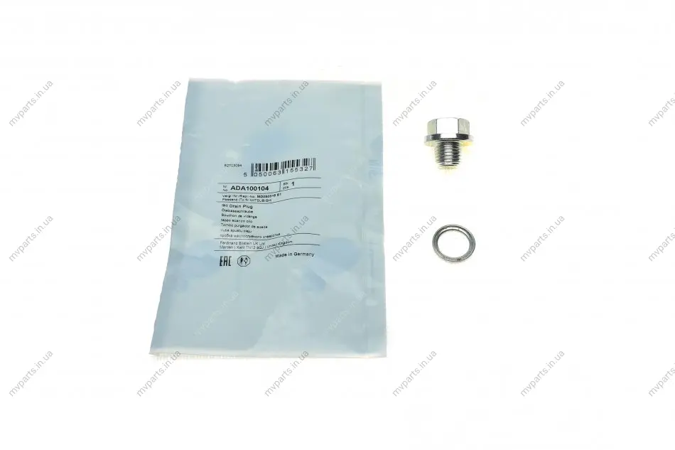 Болт зливу оливи Hyundai Accent/Kia Rio/Mitsubishi Lancer/Suzuki Grand Vitara 90- (M14x1.5) BLUE PRINT ADA100104 (фото 1)