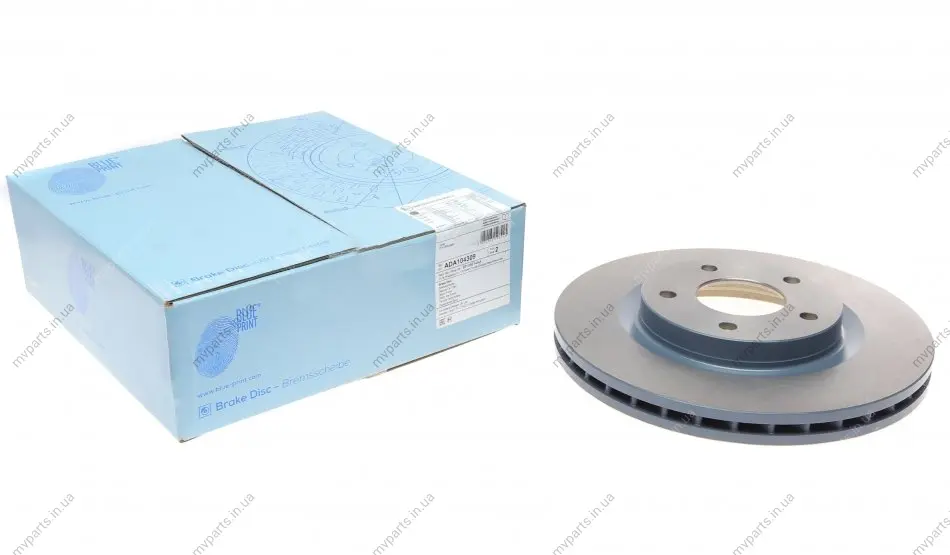 Диск гальмівний (передній) Citroen C4/ Mitsubishi ASX 1.6-2.2 10-/ Peugeot 4008 1.6-1.8 12- (294x26) BLUE PRINT ADA104309 (фото 1)