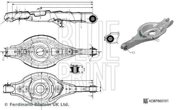 Важіль підвіски (задній/знизу) (R) Mazda CX-5 2.0/2.5/2.2D 11- BLUE PRINT ADBP860191 (фото 1)