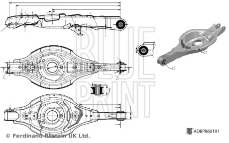 Важіль підвіски (задній/знизу) (R) Mazda CX-5 2.0/2.5/2.2D 11- BLUE PRINT ADBP860191